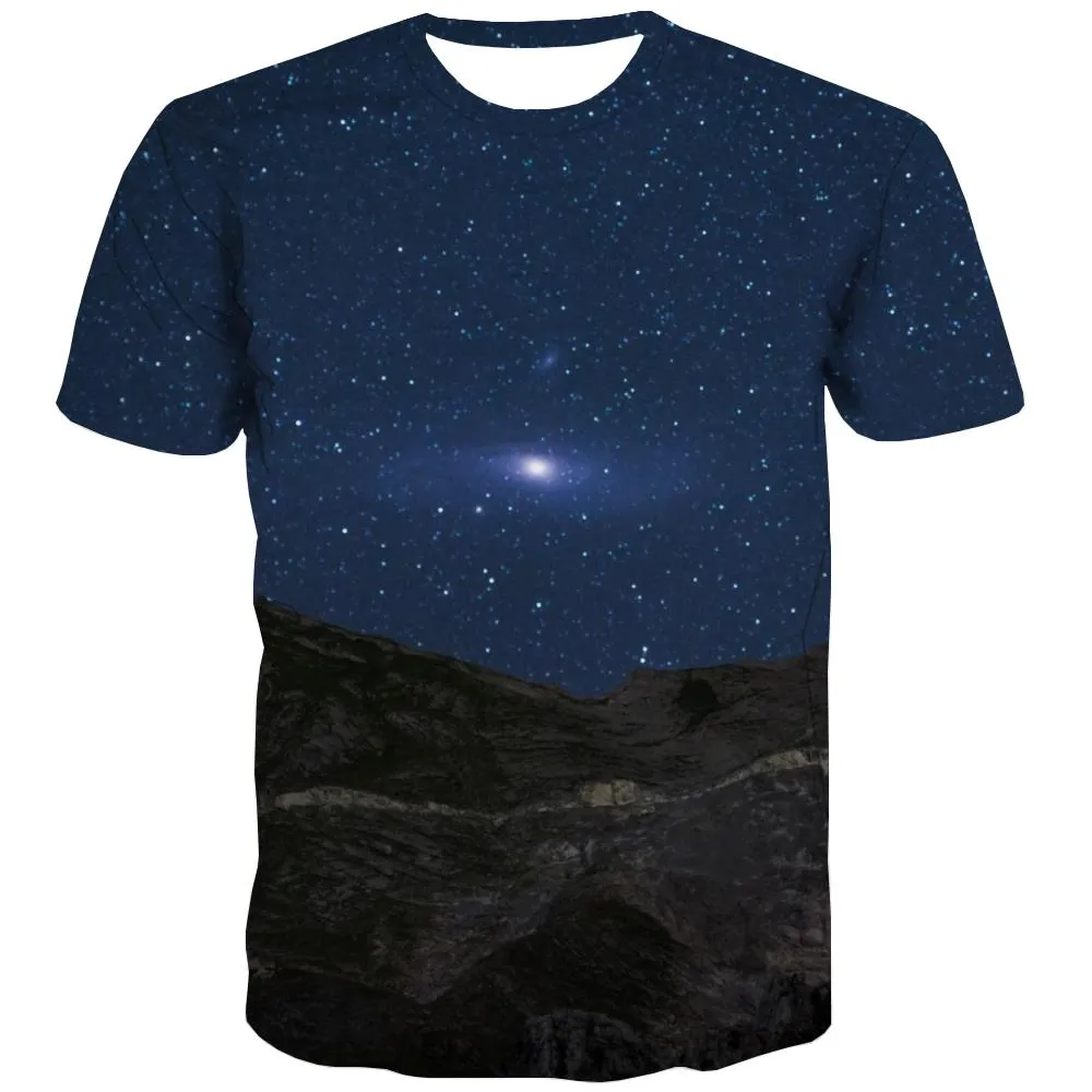 Galaxy T shirts Men Planet Tshirts Cool Starry Sky T-shirts Graphic Colorful Tshirts Casual Harajuku Shirt Print