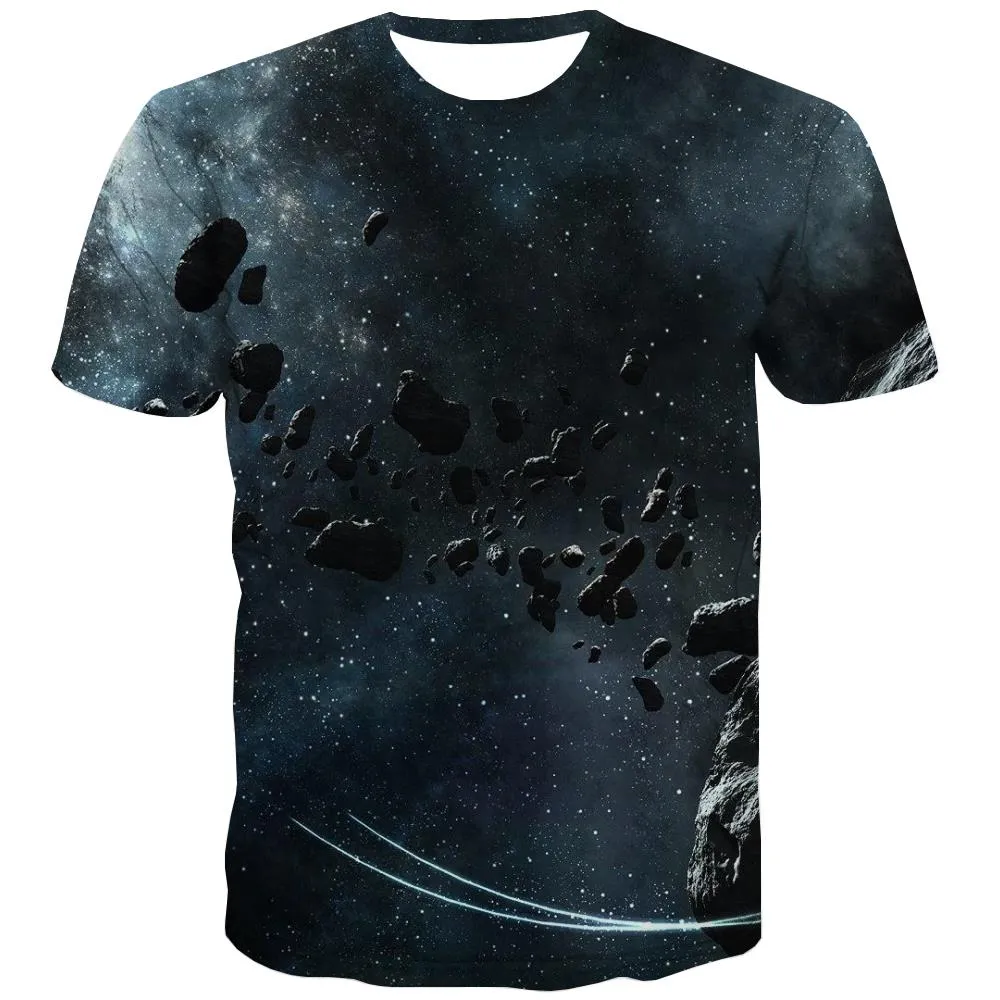 Galaxy T shirts Men Planet Tshirts Cool Starry Sky Tshirt Anime Colorful T-shirts Graphic Harajuku Tshirts Casual