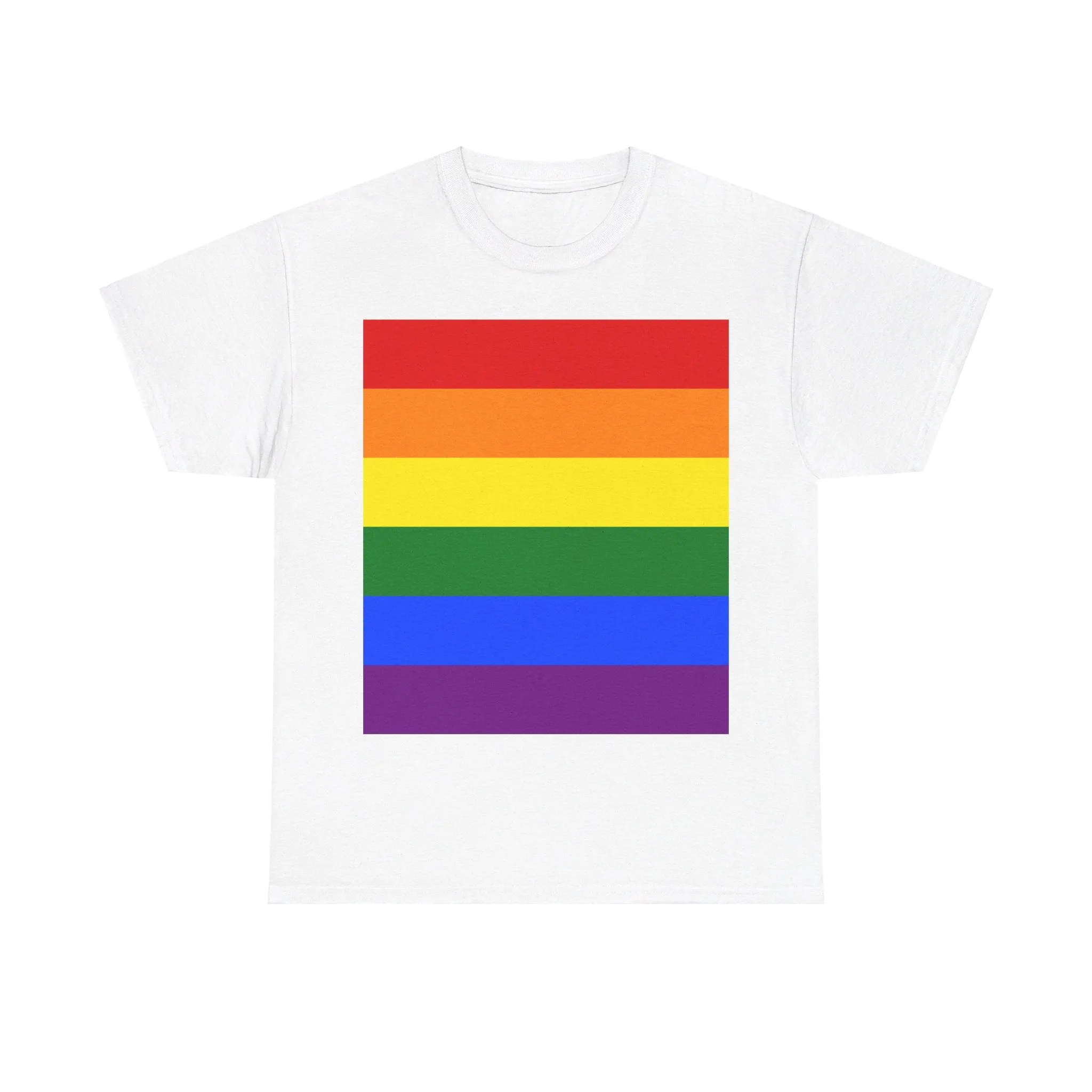 Gay Pride Rainbow - Gender Neutral Heavy Cotton T-Shirt White