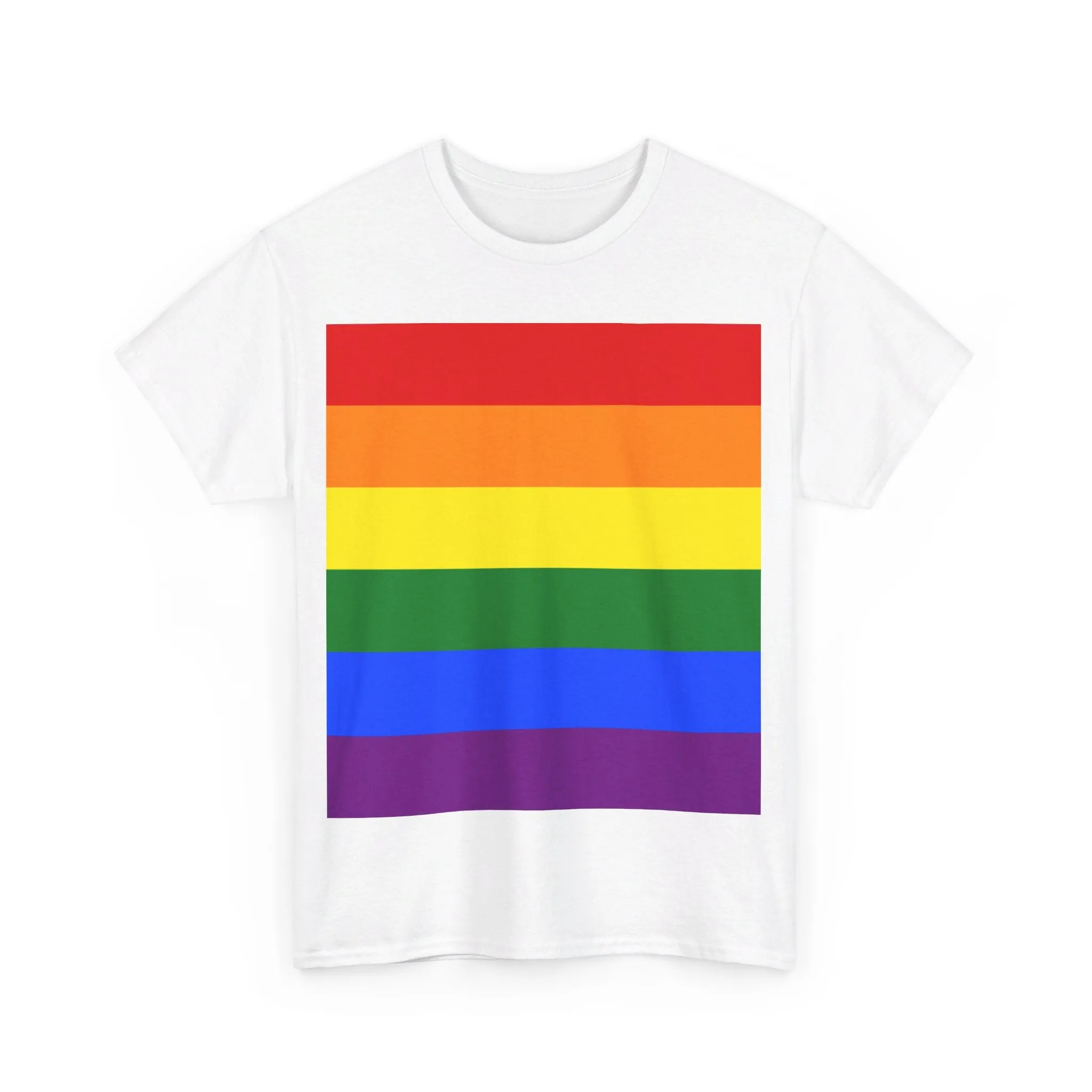 Gay Pride Rainbow - Gender Neutral Heavy Cotton T-Shirt White