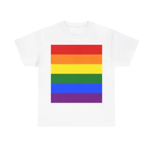 Gay Pride Rainbow - Gender Neutral Heavy Cotton T-Shirt White