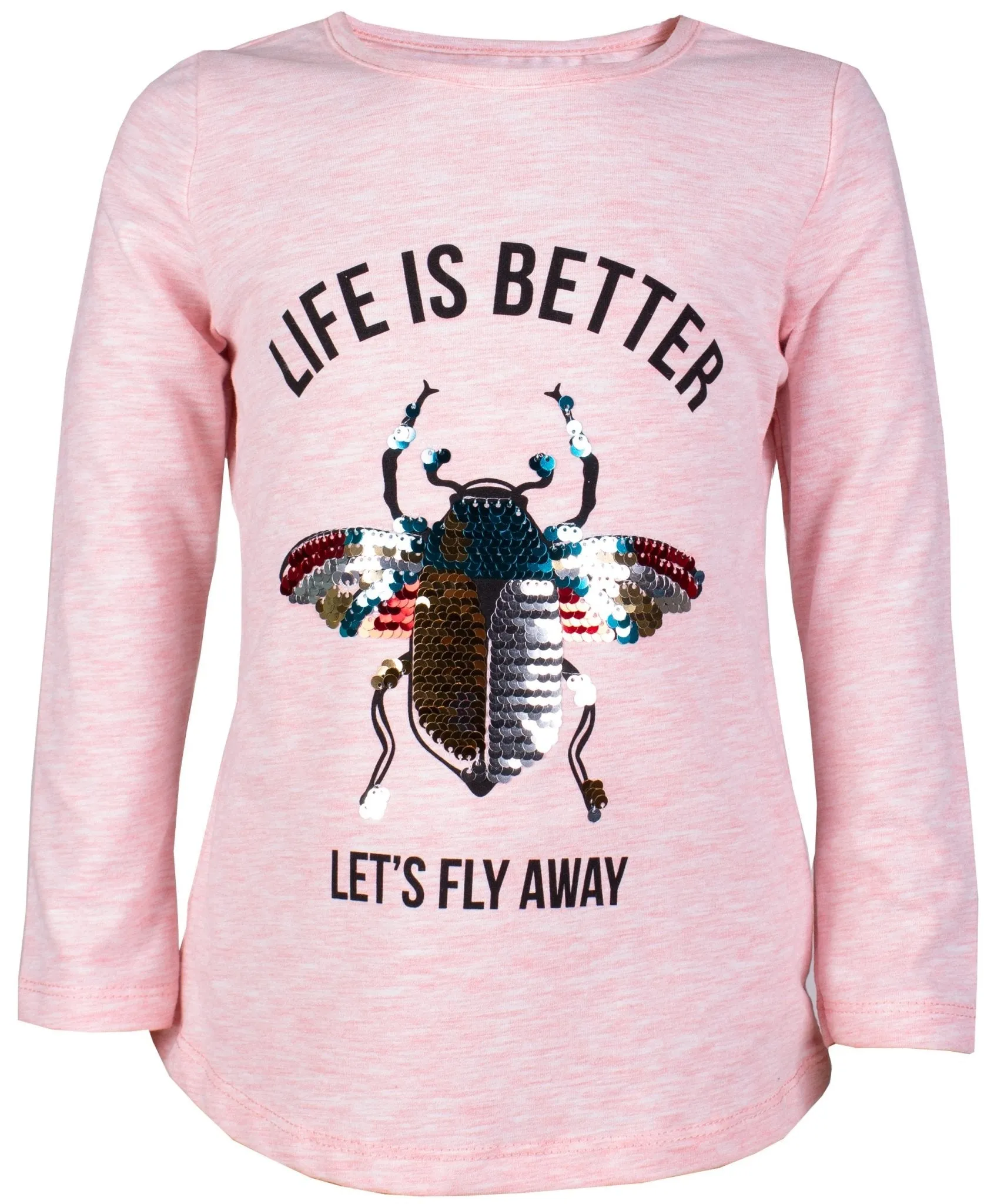 Girls Pink Long Sleeve Beetle T-shirt