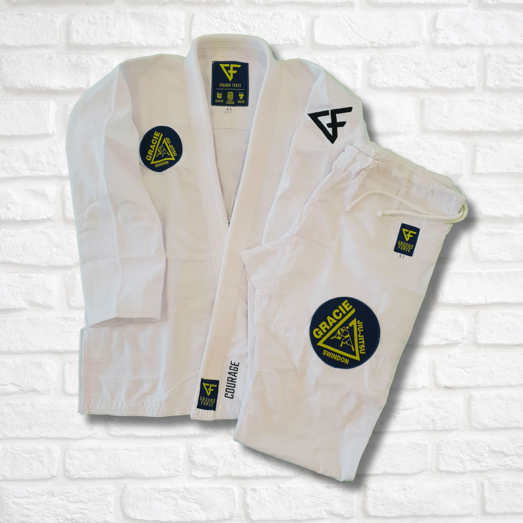 Gracie Swindon / Ground Force Adults Courage V1 Lightweight GI - White (pick-up only)