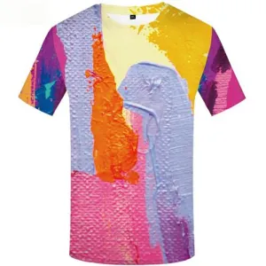 Graffiti T-shirt Men Colorful Tshirts Casual Harajuku Shirt Print Retro Tshirts Novelty Art T-shirts 3d Short Sleeve summer