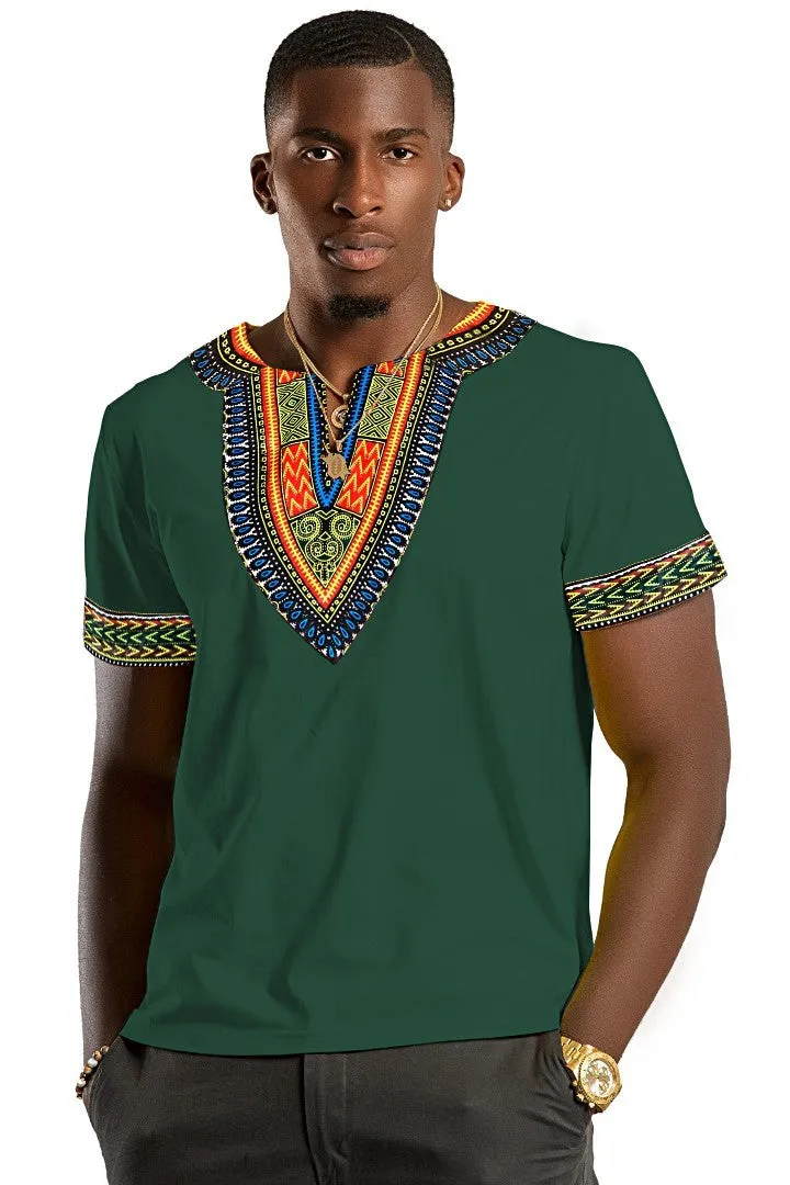 Green African Dashiki Shirt for Men and Women