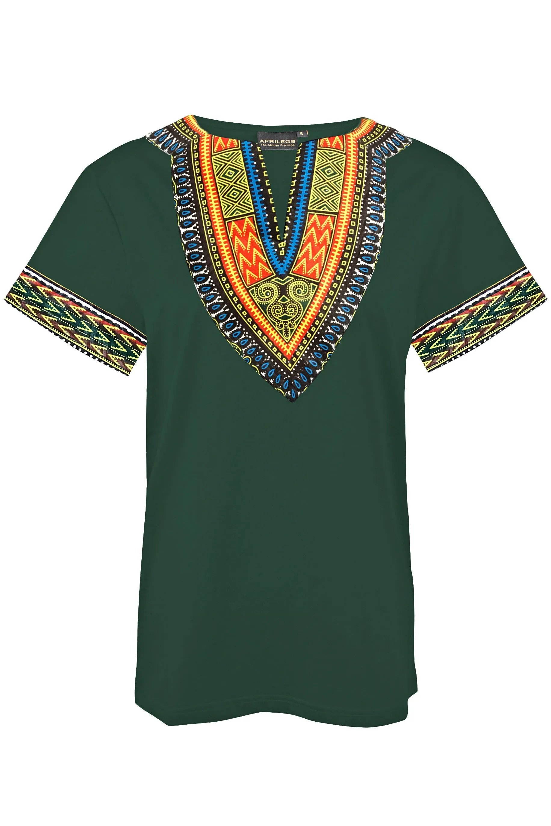 Green African Dashiki Shirt for Men and Women