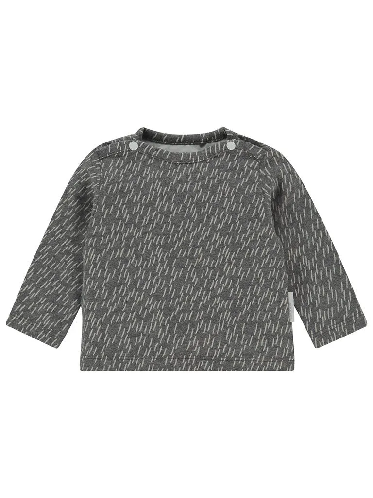 Grey Dash Print Top - Organic Cotton