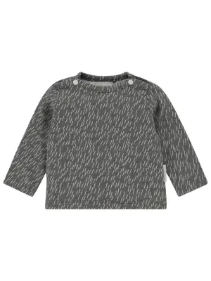 Grey Dash Print Top - Organic Cotton