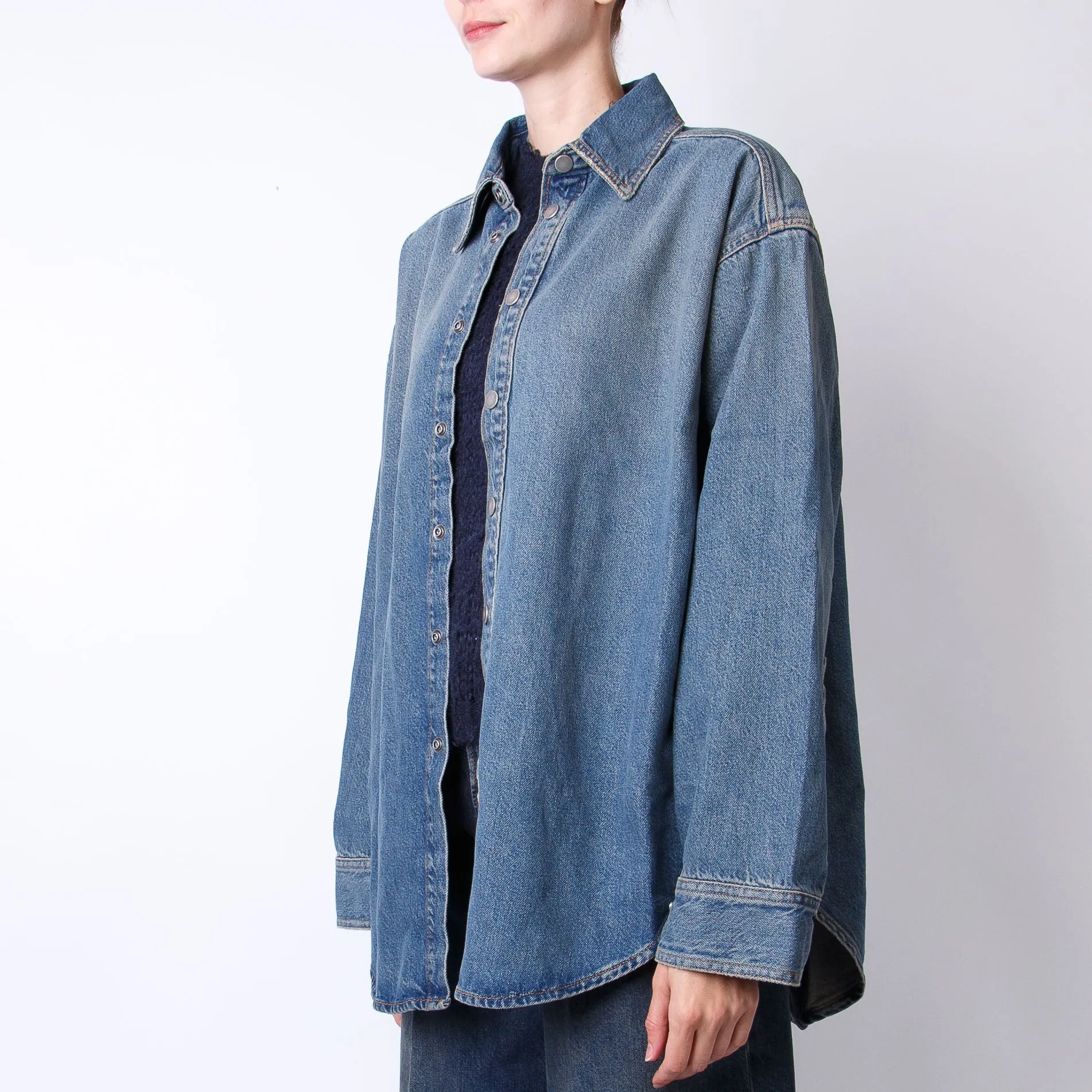 HAIKURE SHIRT NEW OFELIA BLUE TENCEL L0853 BLUE