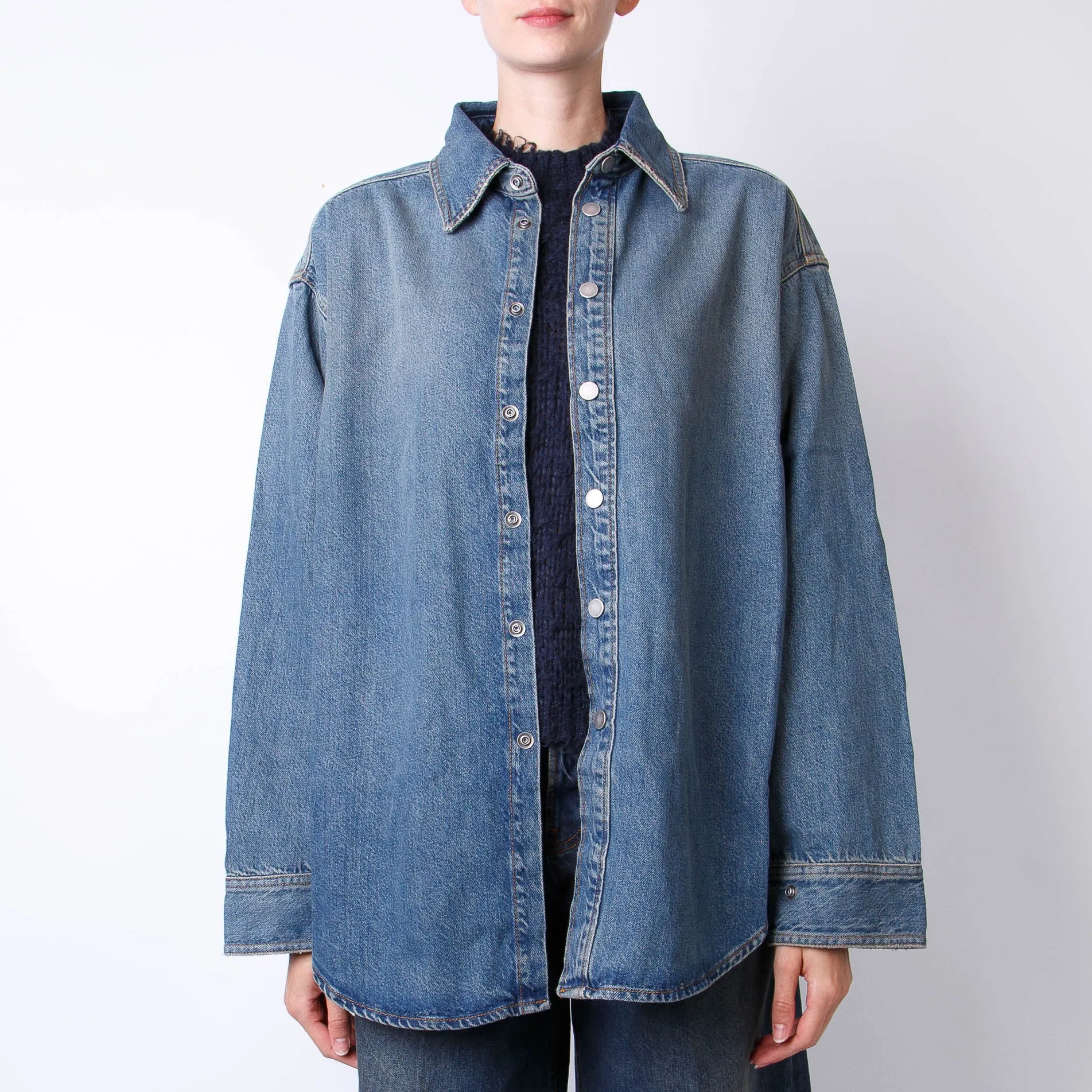 HAIKURE SHIRT NEW OFELIA BLUE TENCEL L0853 BLUE