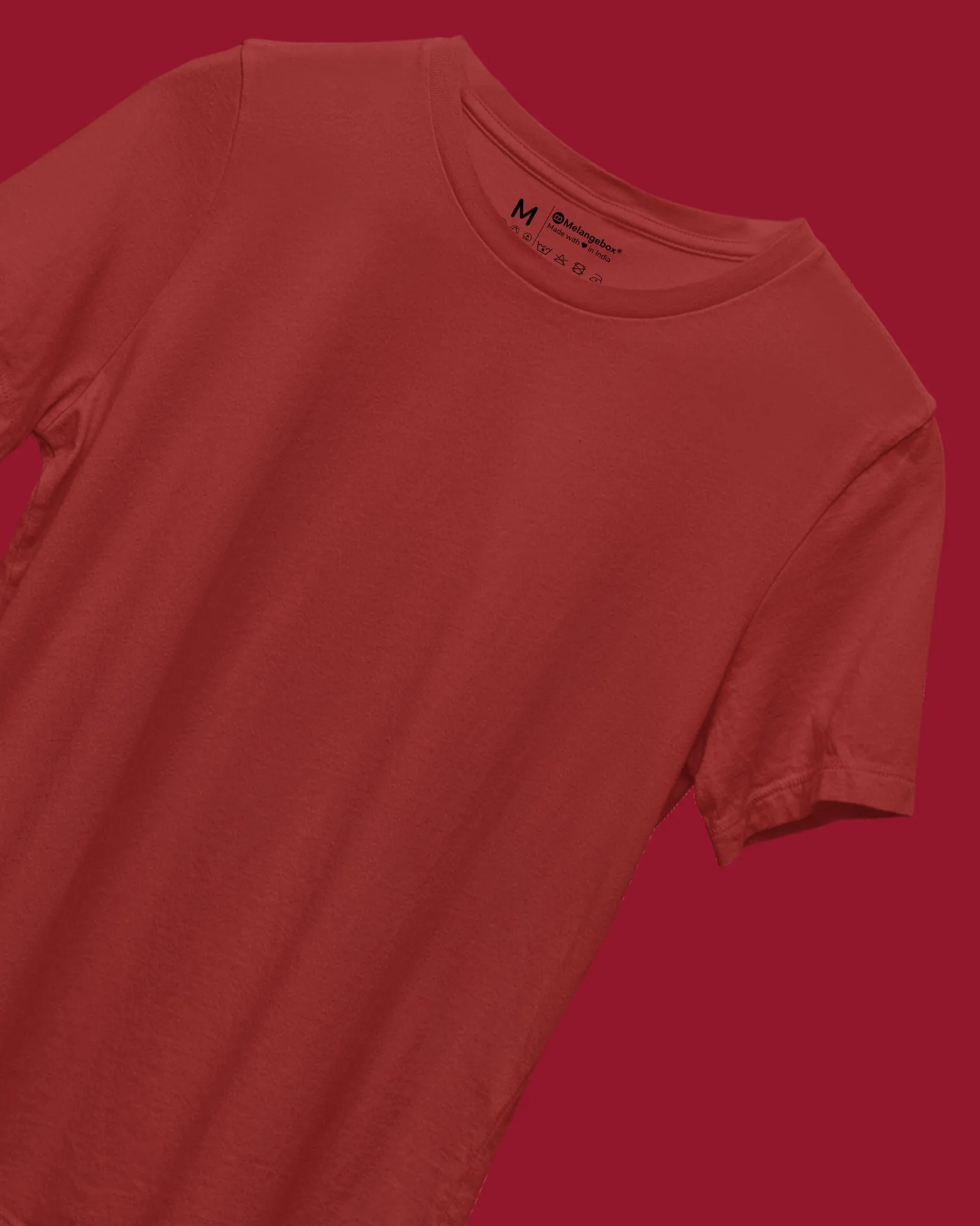 Half Sleeves Crew Neck: Maroon