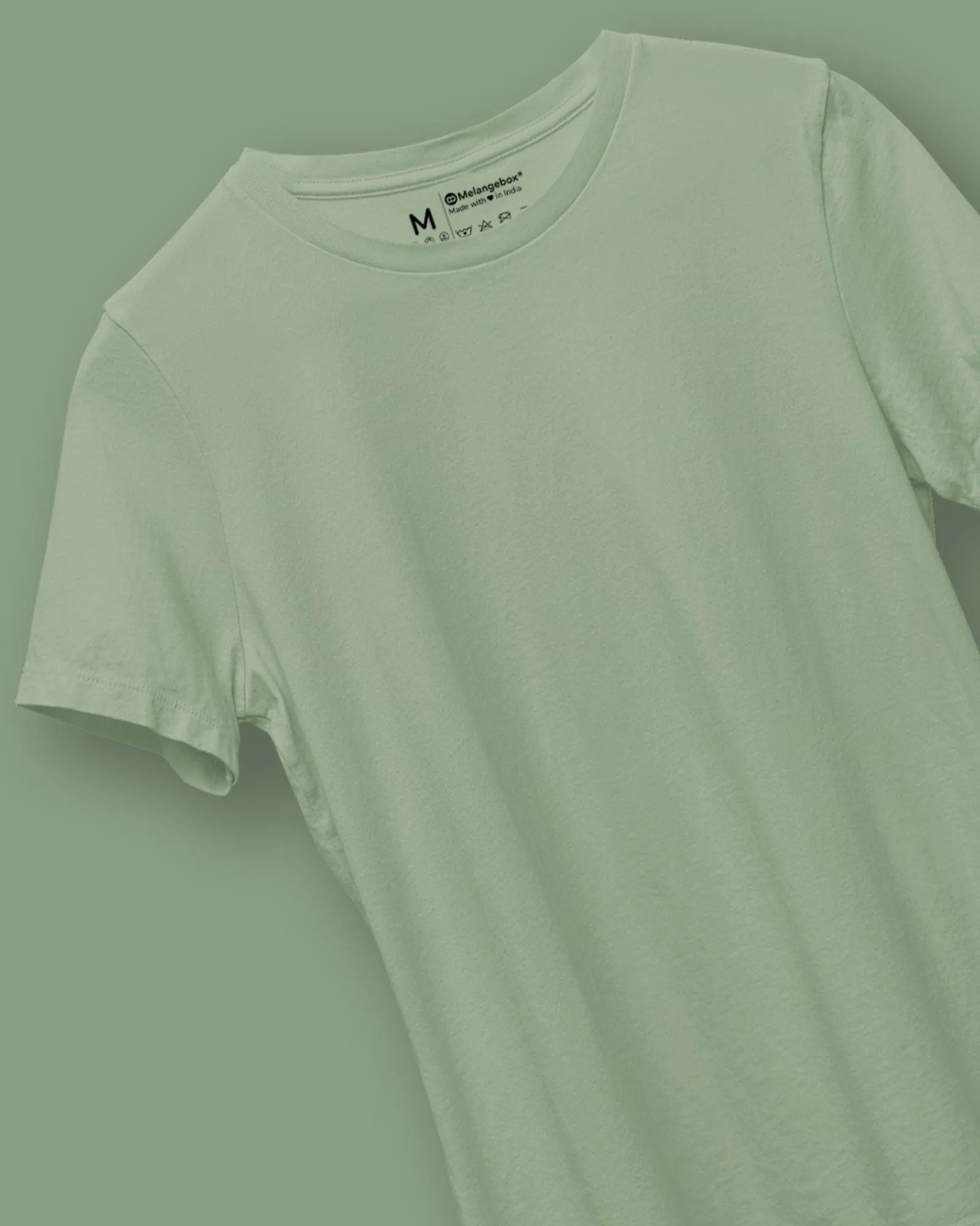 Half Sleeves Crew Neck: Sage Green