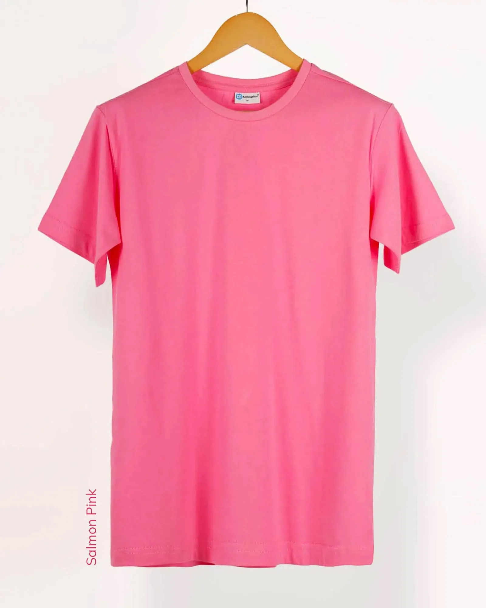 Half Sleeves Crew Neck: Salmon Pink