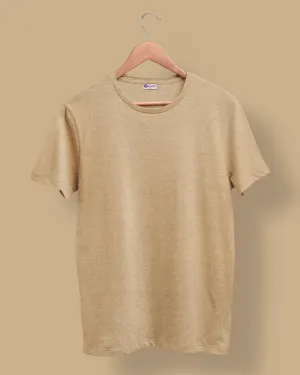 Half Sleeves Crew Neck: Sepia Melange