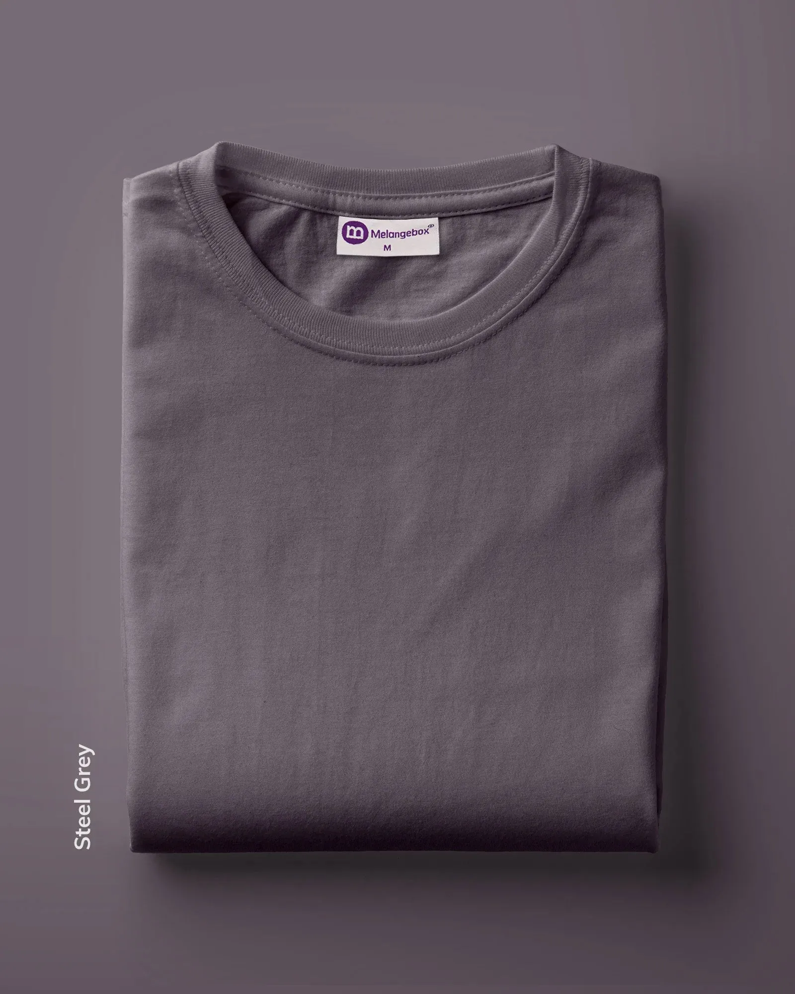 Half Sleeves Crew Neck: Steel Grey