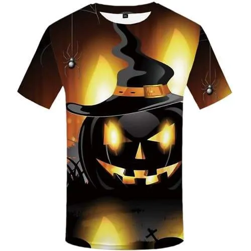 Halloween T-shirt Men Pumpkin Tshirts Casual Lantern Tshirt Printed Party T shirts Funny Harajuku Shirt Print Short Sleeve