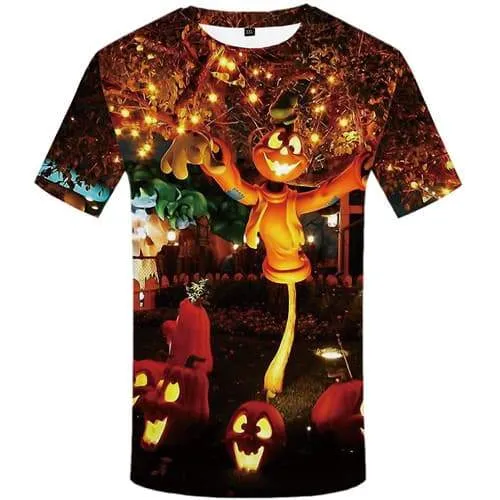 Halloween T shirts Men Pumpkin Shirt Print Lantern T shirts Funny Tree Tshirts Cool Harajuku T-shirts Graphic Short Sleeve