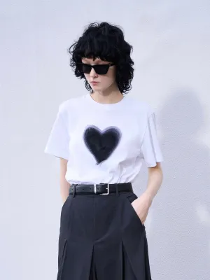 Heart Pattern Cotton T-shirt