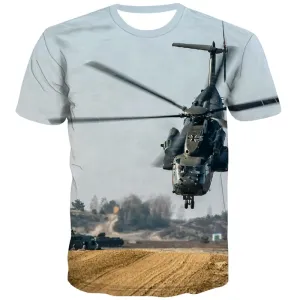 Helicopter T-shirt Men Military Tshirts Casual Metal T shirts Funny Tree Tshirt Printed