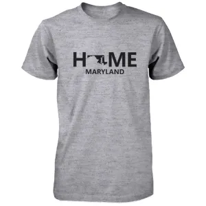 Home MD State Grey Men's T-Shirt US Maryland Hometown Graphic Tee