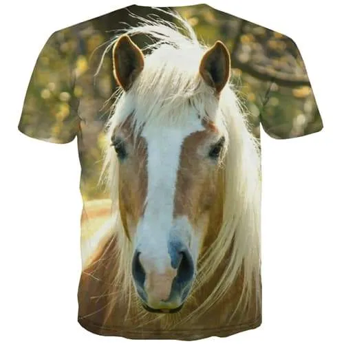 Horse T-shirt Men Animal Shirt Print Lovely Tshirt Printed Funny T-shirts 3d Leisure Tshirts Cool Short Sleeve T shirts Men New