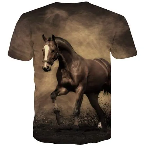 Horse T shirts Men Animal T shirts Funny Funny Tshirt Printed Harajuku T-shirts 3d Leisure Tshirts Cool Short Sleeve Hip hop