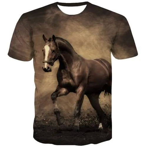 Horse T shirts Men Animal T shirts Funny Funny Tshirt Printed Harajuku T-shirts 3d Leisure Tshirts Cool Short Sleeve Hip hop