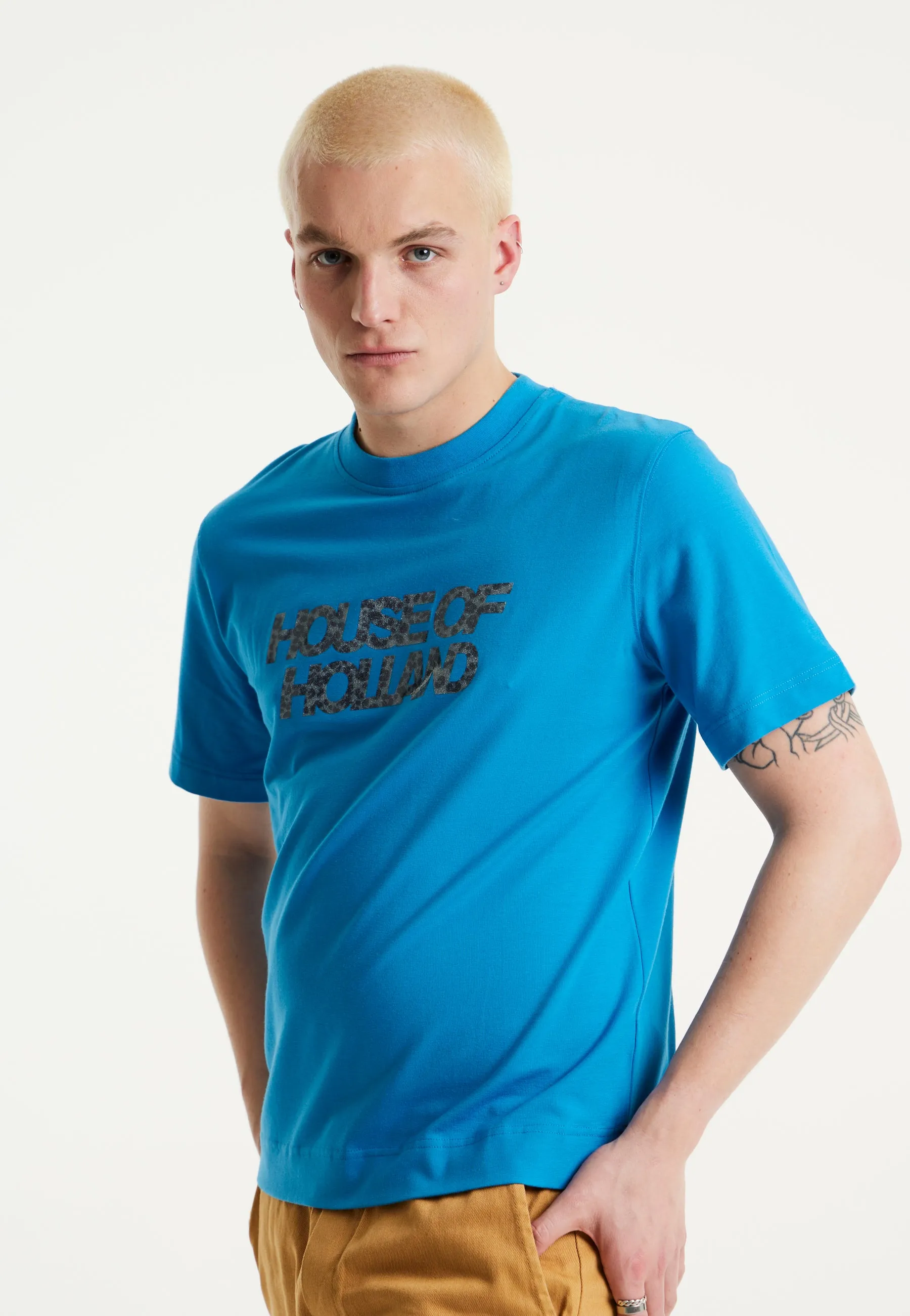 House Of Holland Electric Blue Transfer Printed T-shirt