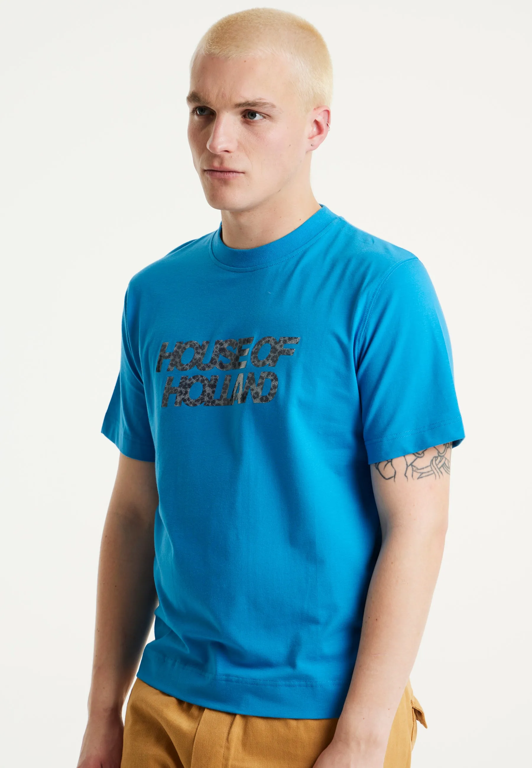 House Of Holland Electric Blue Transfer Printed T-shirt