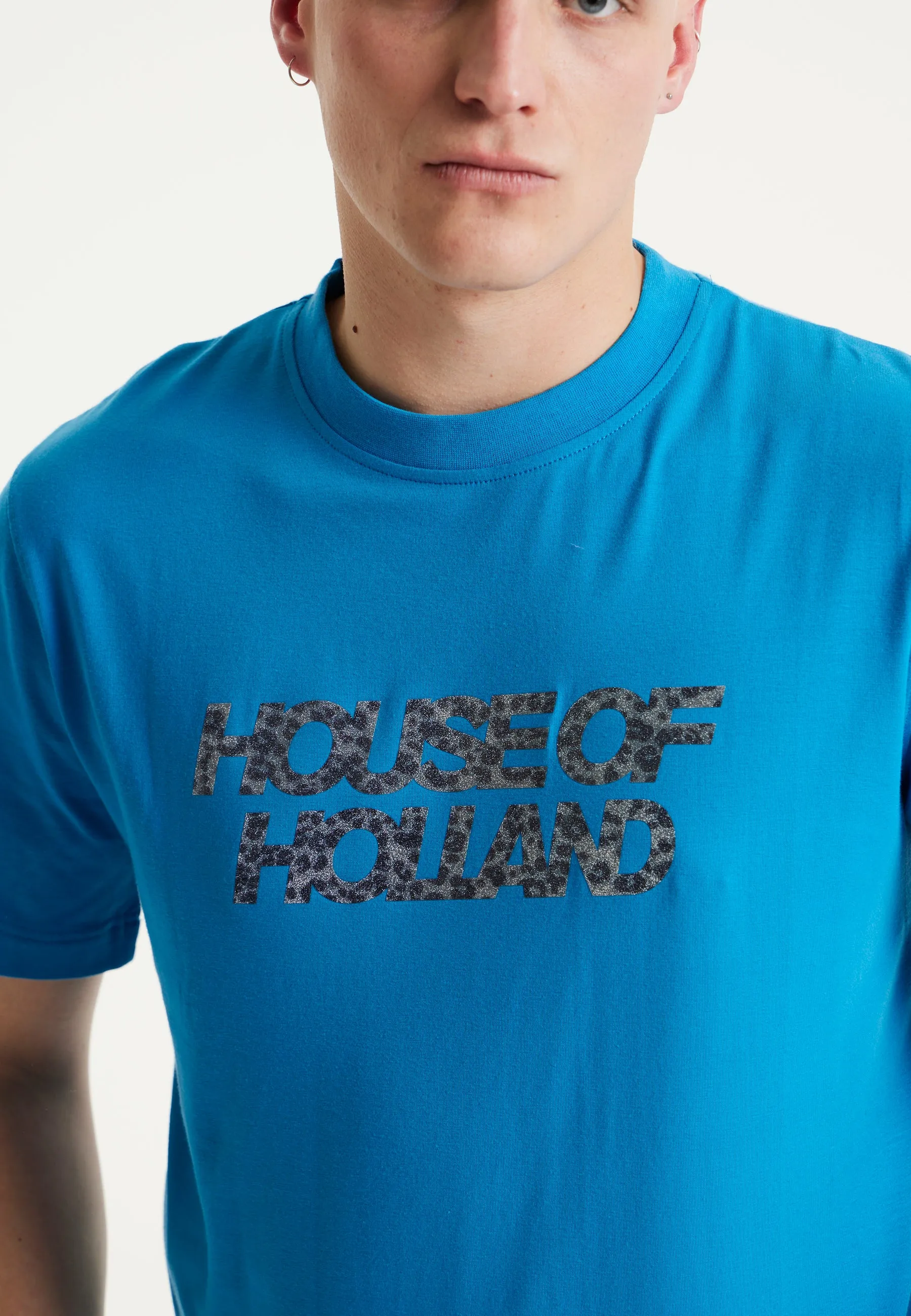 House Of Holland Electric Blue Transfer Printed T-shirt