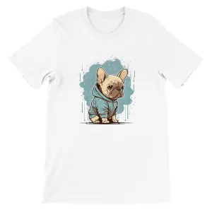 Hunde T-shirt - Lys Fransk Bulldog Light T-shirt Artwork - Premium Unisex T-shirt