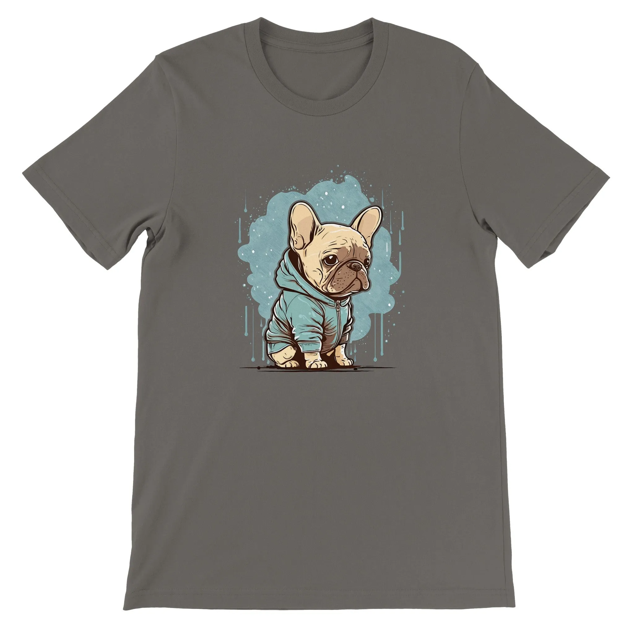 Hunde T-shirt - Lys Fransk Bulldog Light T-shirt Artwork - Premium Unisex T-shirt