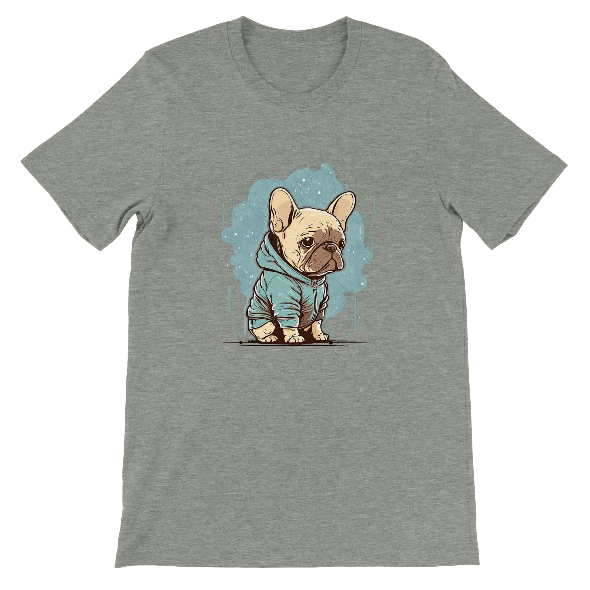 Hunde T-shirt - Lys Fransk Bulldog Light T-shirt Artwork - Premium Unisex T-shirt