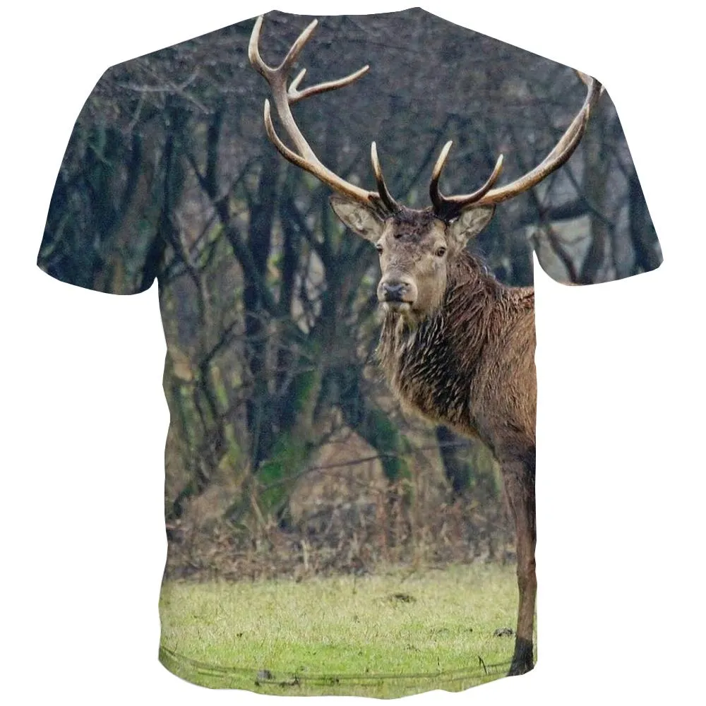 Hunting T shirts Men Jungle T-shirts Graphic Deer Shirt Print Shooter Tshirt Printed Camouflage T shirts Funny