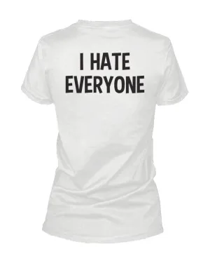 I Hate Everyone Back Print Women's Shirts Graphic Tshirt Short Sleeve Tees