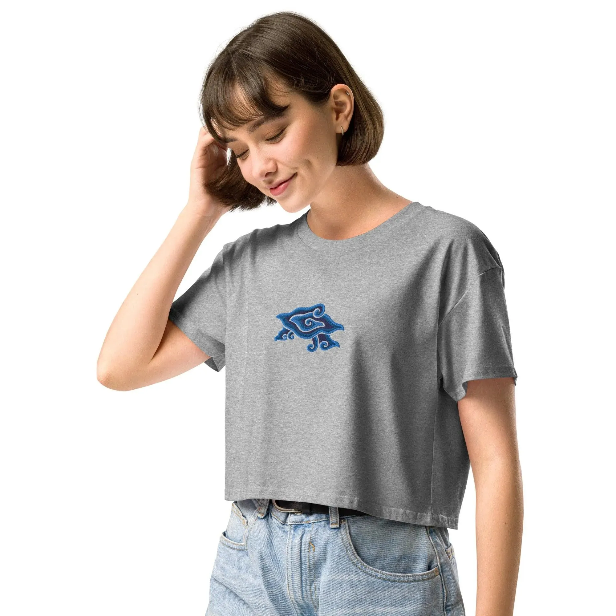 Indonesian Mendung Embroidered Cropped T-Shirt