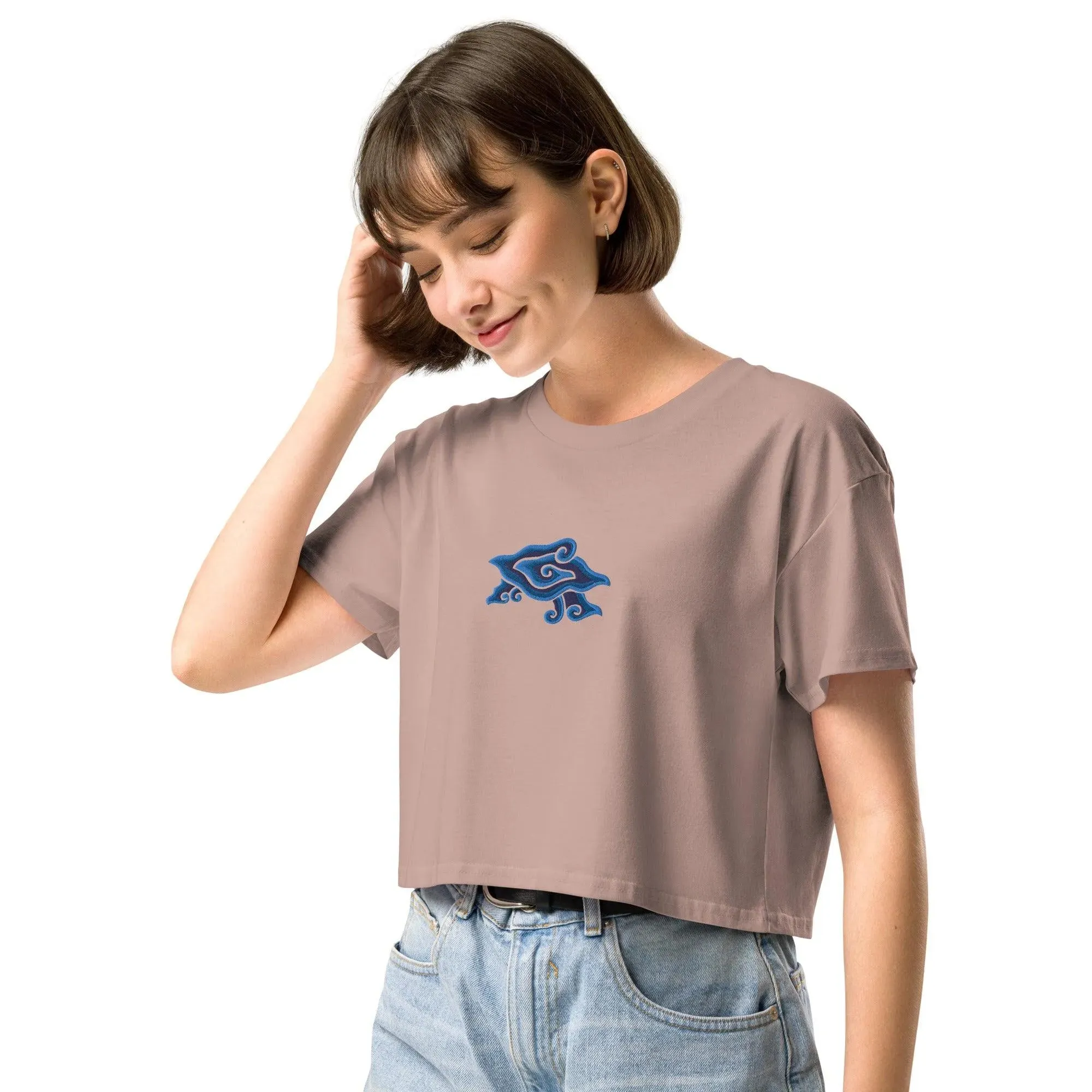 Indonesian Mendung Embroidered Cropped T-Shirt