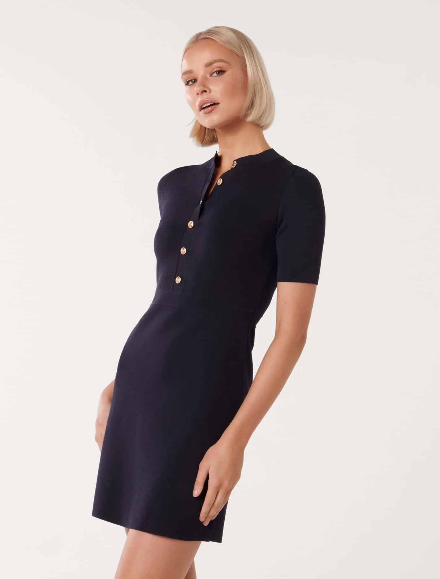 Isla Button Placket Knit Dress