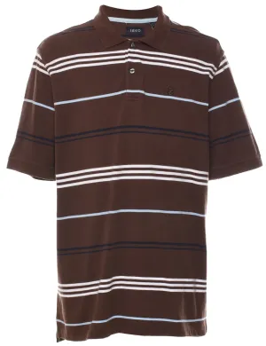 Izod Black, Brown & White Polo Shirt - L