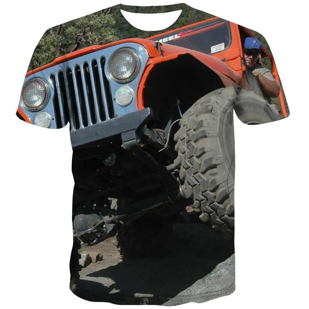 Jeep T shirts Men Offroad Tshirts Casual car T-shirts Graphic Short Sleeve