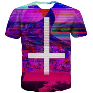 Jesus T shirts Men Personality Shirt Print Psychedelic Tshirts Casual Abstract Tshirt Anime Funny Tshirts Cool Short Sleeve