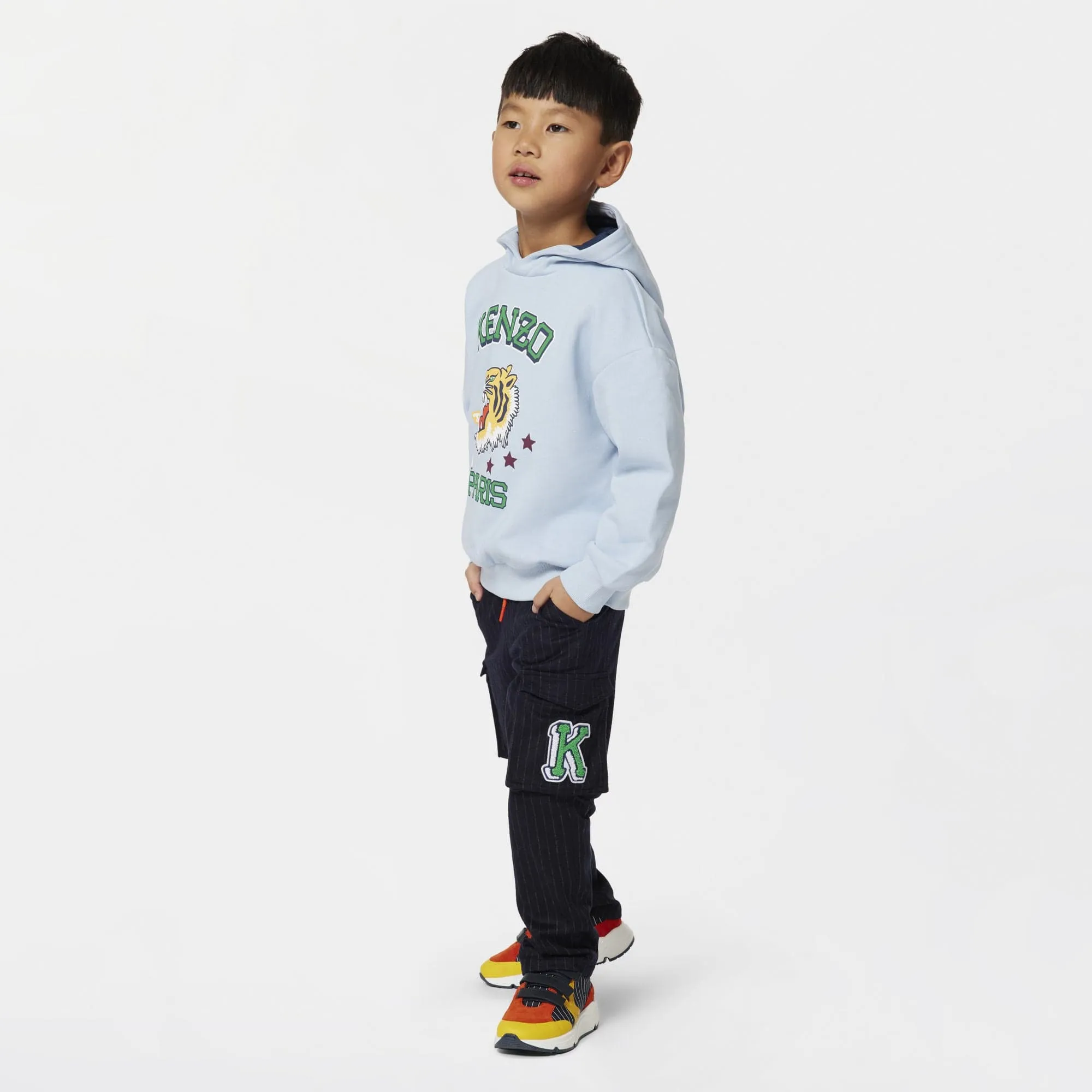 KENZO Boys Logo Hoodie in Blue