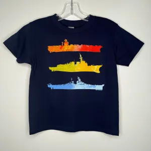 Kid's Three Ship Color T-shirt