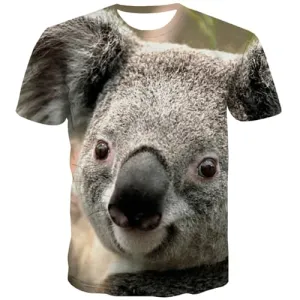 Koala T shirts Men Lovely T-shirts Graphic Funny Tshirt Printed Harajuku Shirt Print Street T shirts Funny Short Sleeve Hip hop