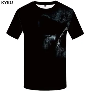 KYKU Brand Skull T shirt Men Snake Tshirt Anime Animal T-shirt 3d Funny T shirts Funny Gothic Tshirts Print Mens Fashion Graphic