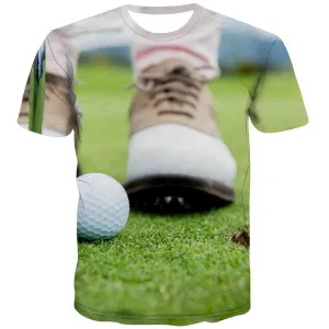 Lawn T-shirt Men Golf T shirts Funny Forest Tshirts Cool Natural Tshirts Casual Game Tshirt Printed