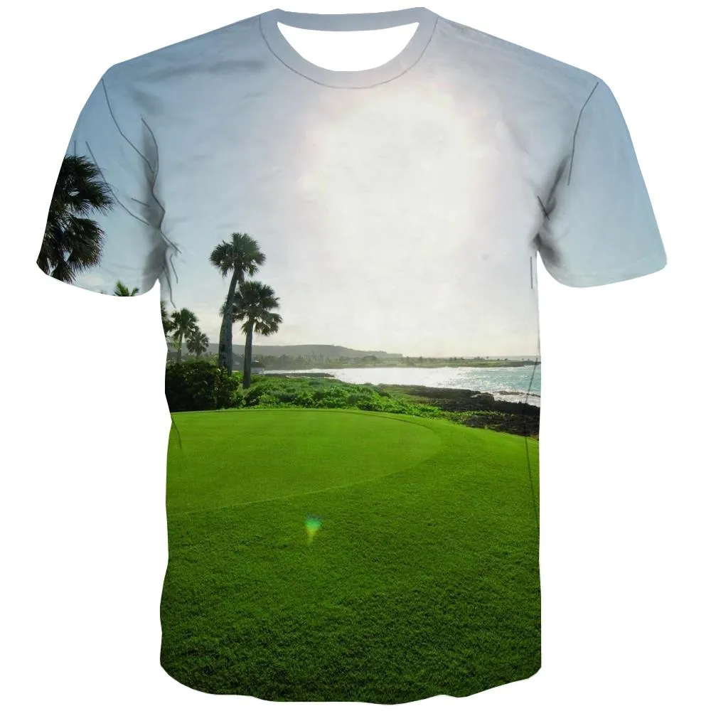 Lawn T-shirt Men Golf Tshirts Casual Forest T-shirts 3d Natural Tshirt Anime Game T shirts Funny