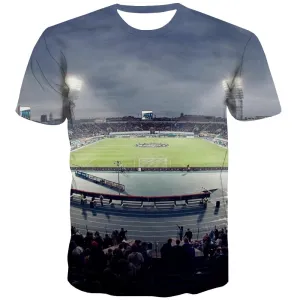 Lawn T shirts Men Football T shirts Funny Athletics Tshirts Novelty Stadium Tshirts Cool