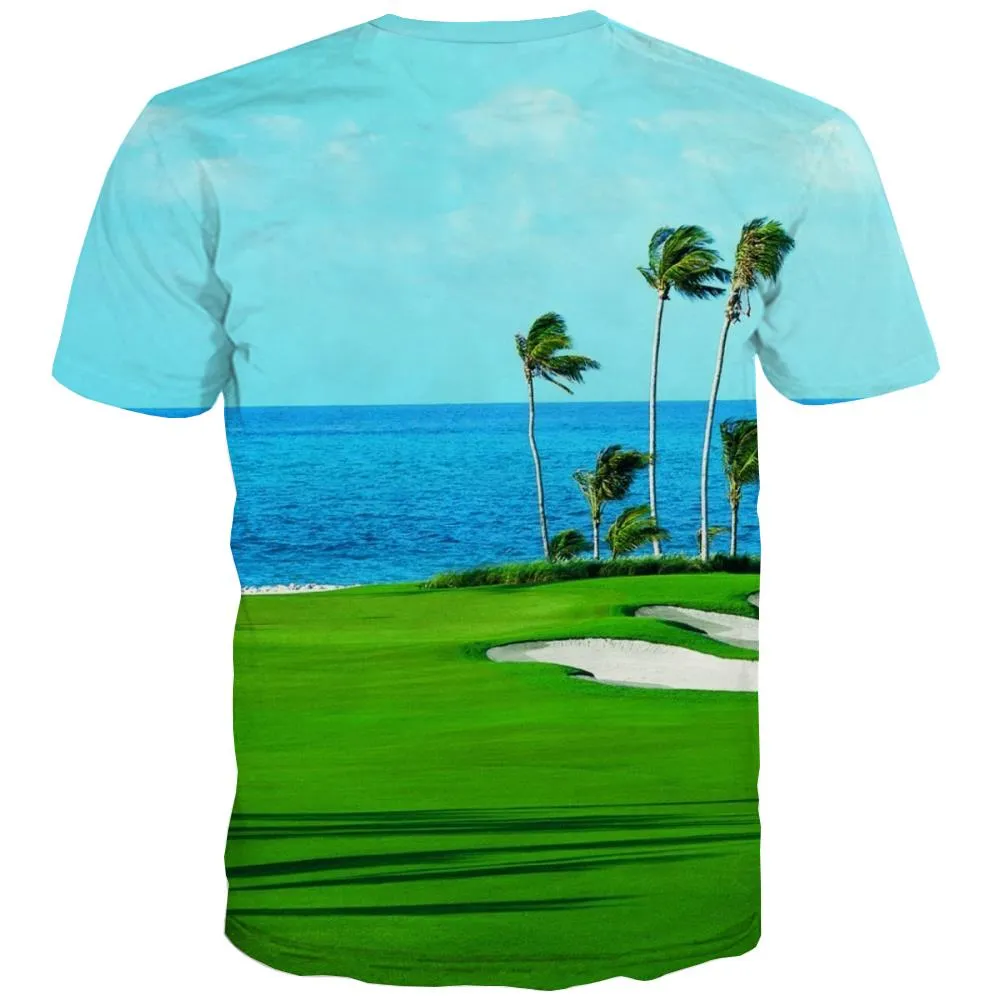 Lawn T shirts Men Golf Shirt Print Forest T-shirts Graphic Natural Tshirt Printed Game Tshirts Casual