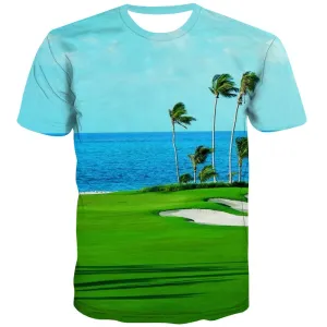 Lawn T shirts Men Golf Shirt Print Forest T-shirts Graphic Natural Tshirt Printed Game Tshirts Casual